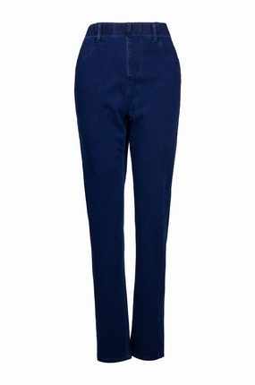 Crosshatch Stitching Wonder Stretch Denim Regular Jeans | DARK BLUE | 6943B1