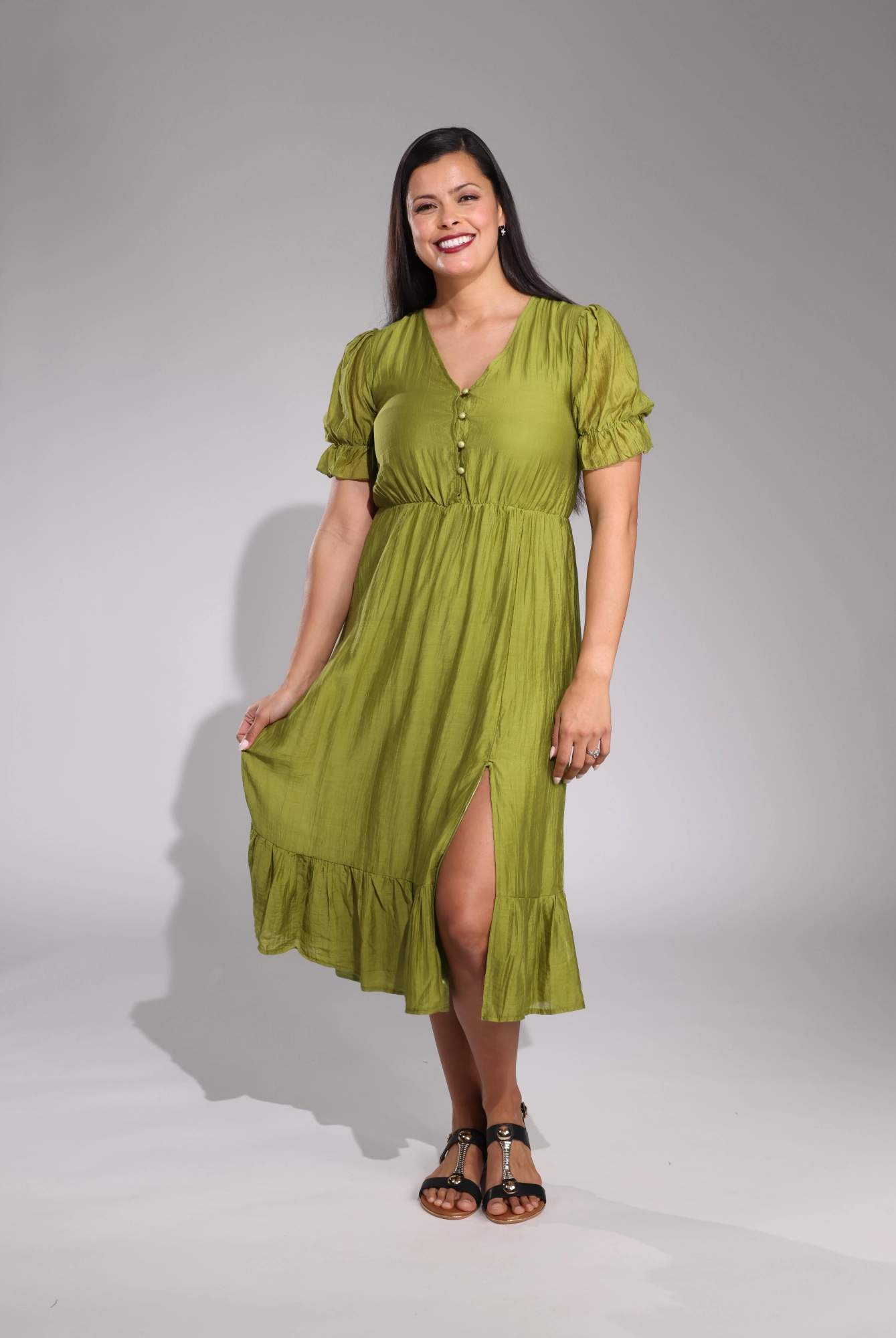 Versatile Layers EcoFriendlyDye Midi Dress | Apple | 0107C1