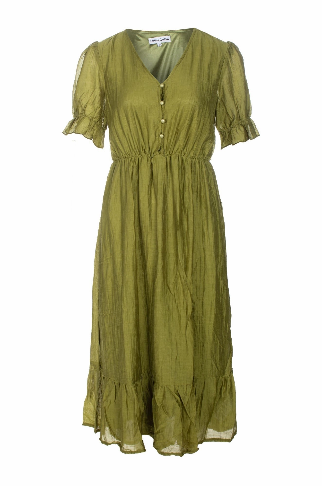 Relax Draping Event Glow Midi Dress | Apple | 0107C1