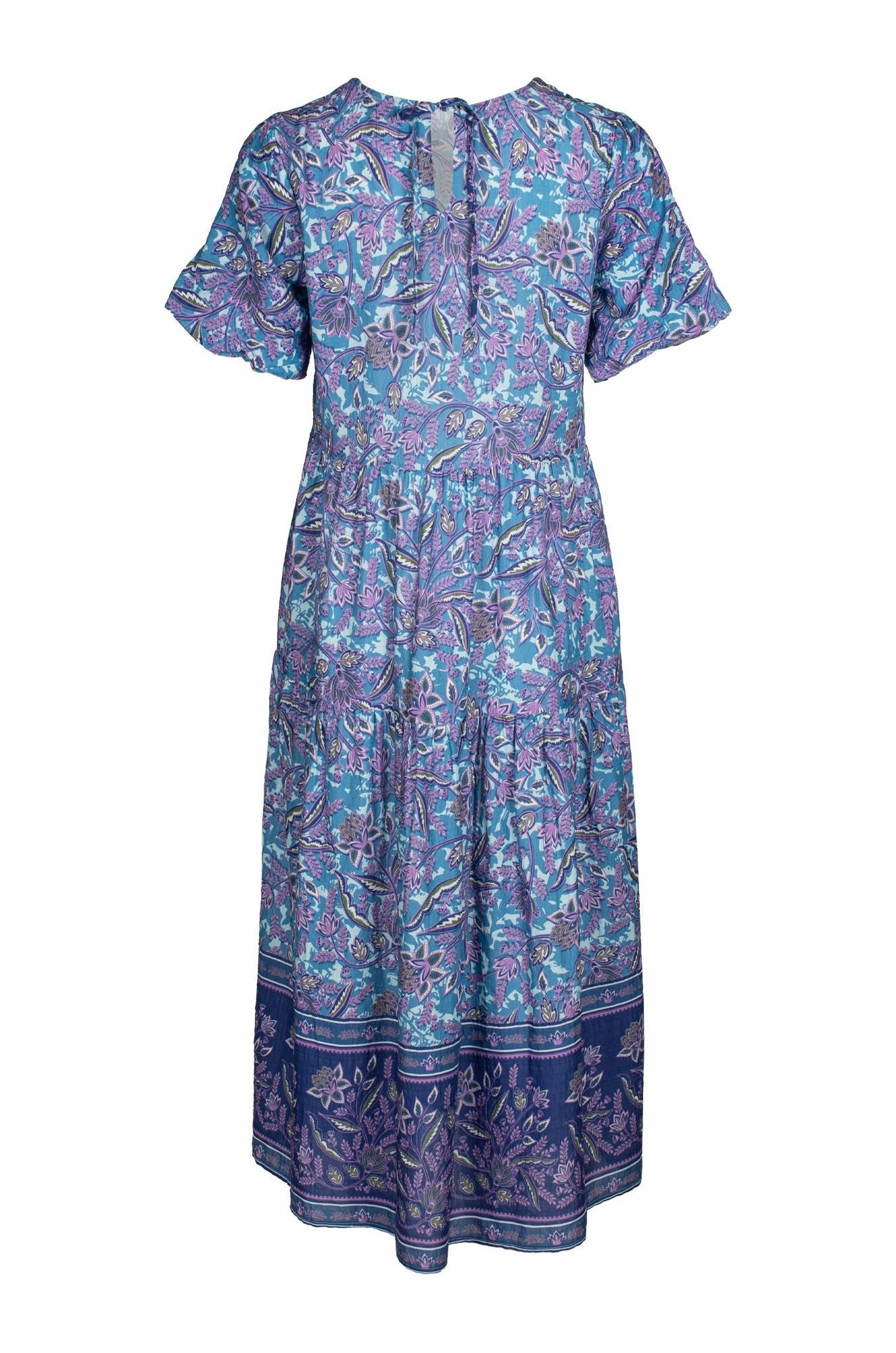 Youthful Look Midi Summer Dress | Lilac Blu Vine Border | 6542C1