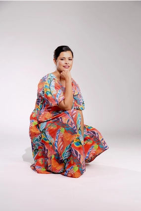 Midi Sundress | Artist Palms | 6521C1 Smart Waistband Fit