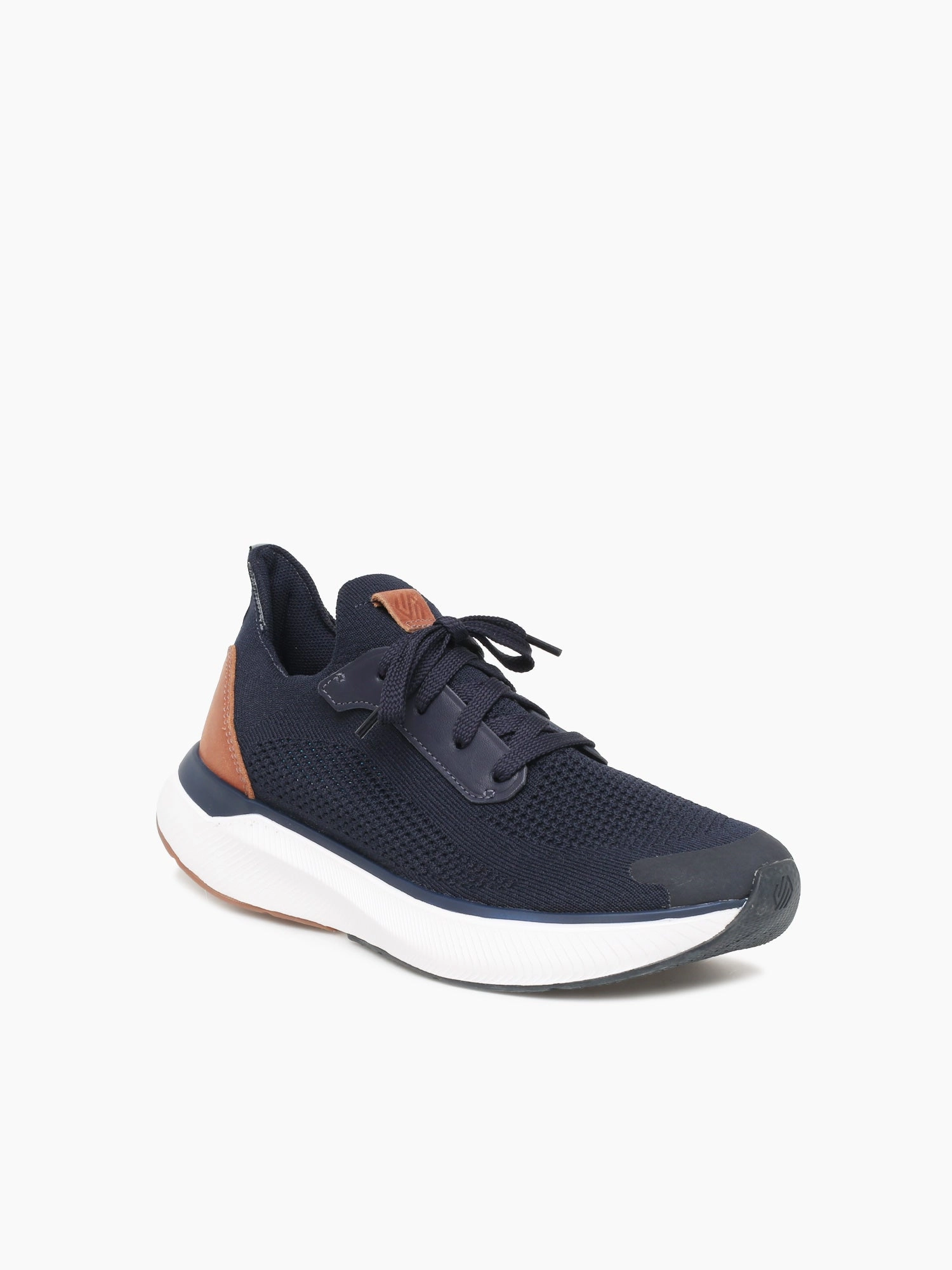 Low Top Profile Trail Running Miles Knit Laceup Navy Knit