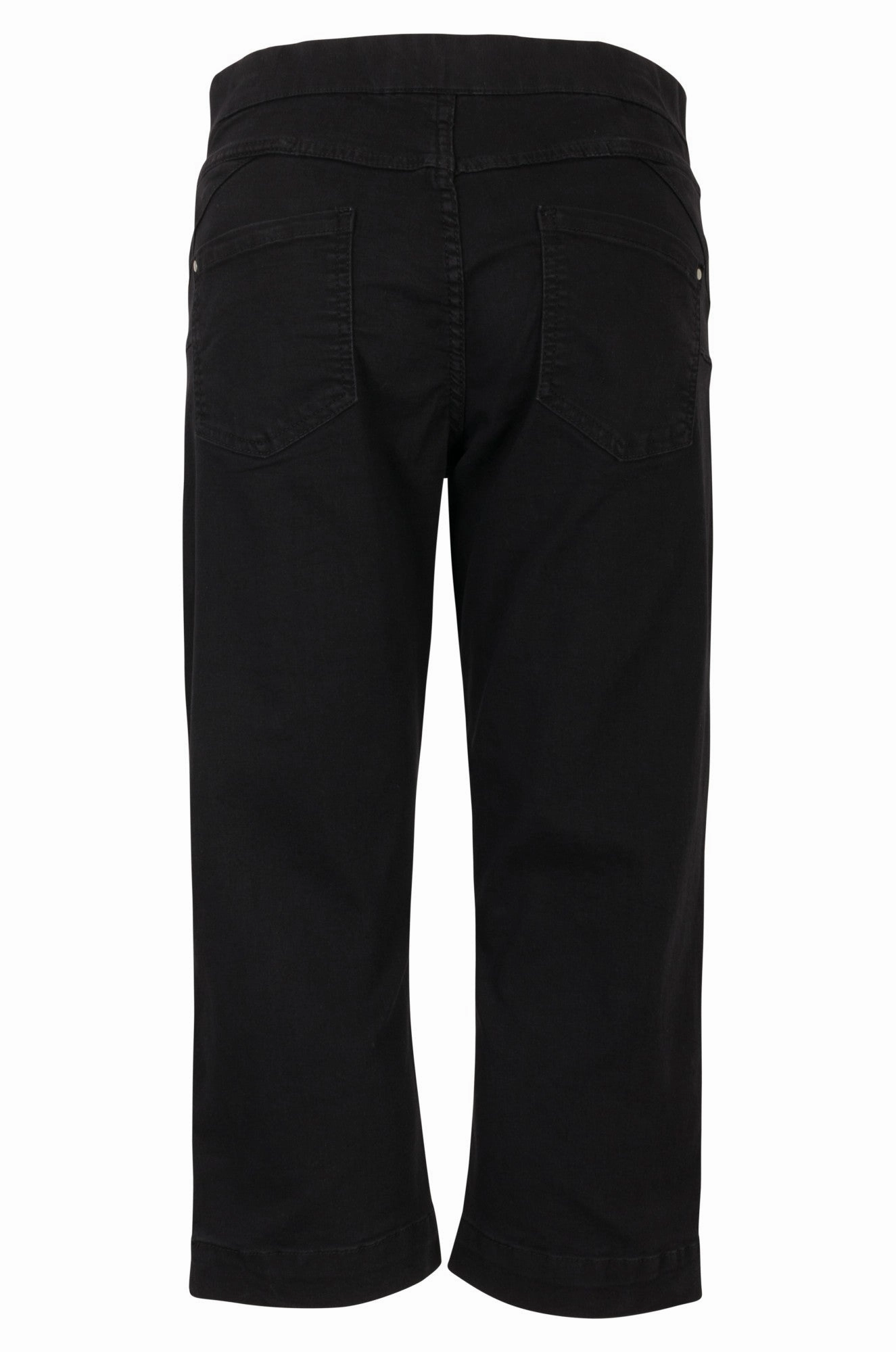 Balanced Piece Pull on Mid Calf Jeans | Black | 6506A1