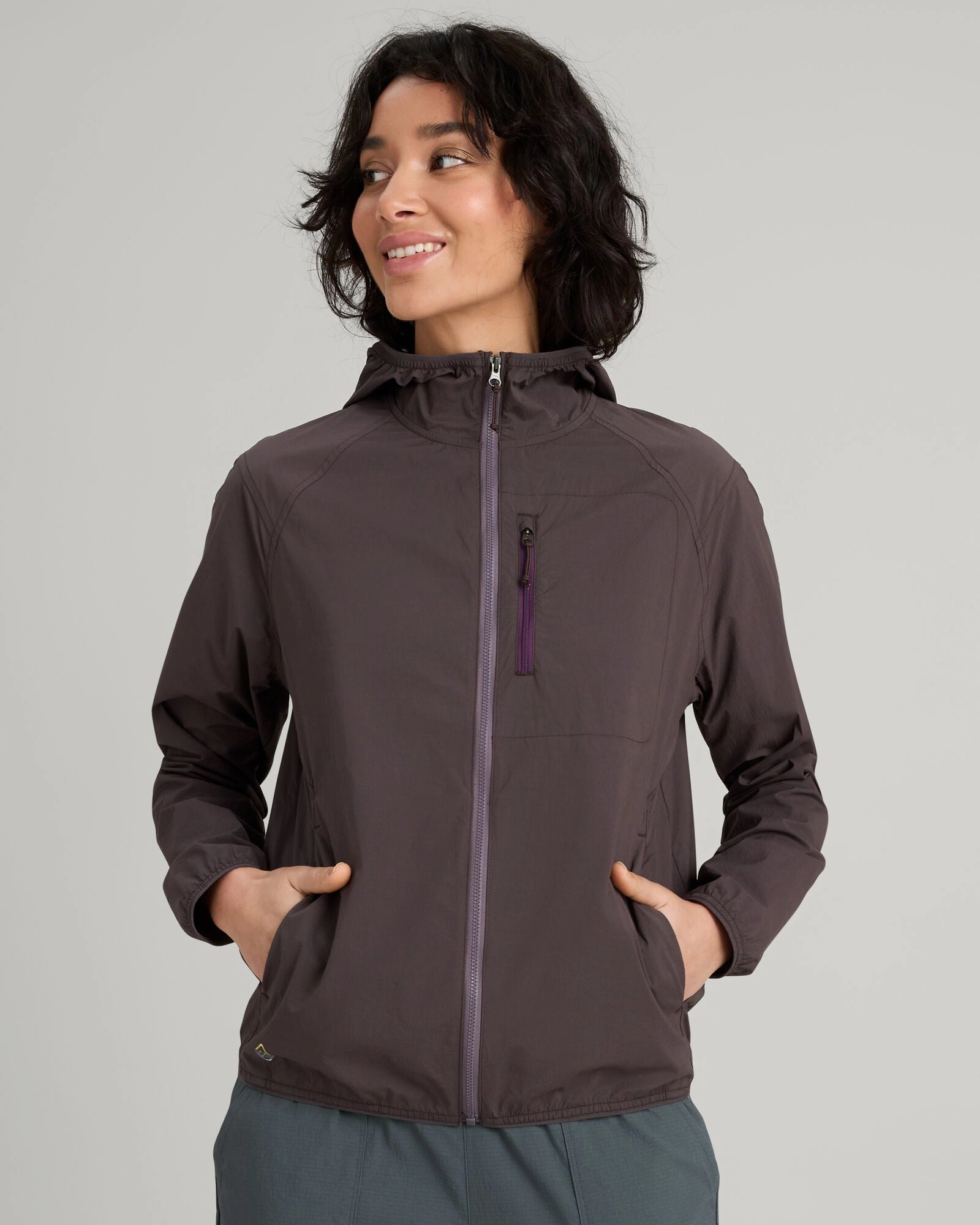 Double Buttons Seamless construction Women's EVRY-Where Stretch Windbreaker - Dark Quartz