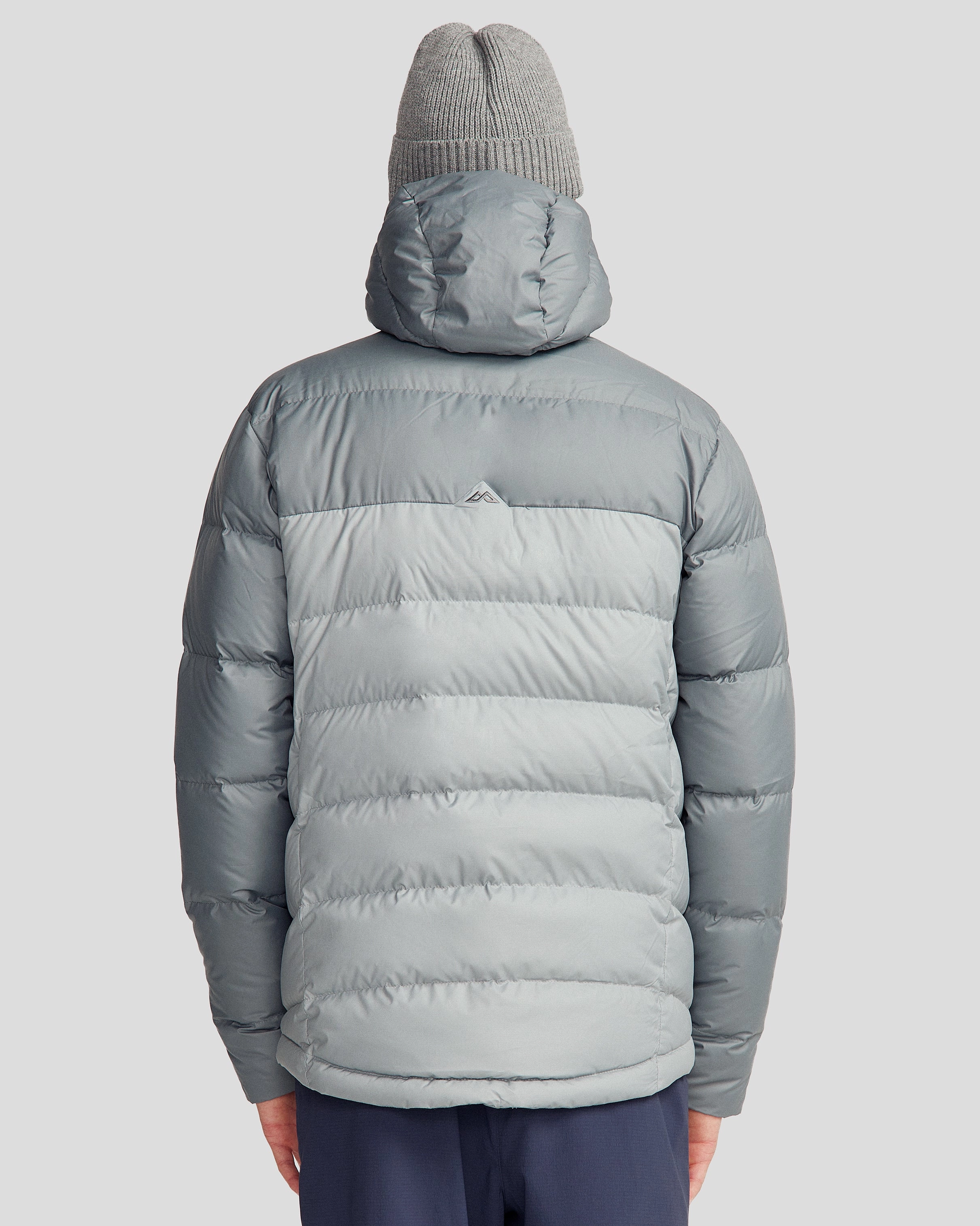 Men's Epiq Hooded Down Jacket v2 - Moon/Light Moon Water Resistant Design HighVisibility Trims