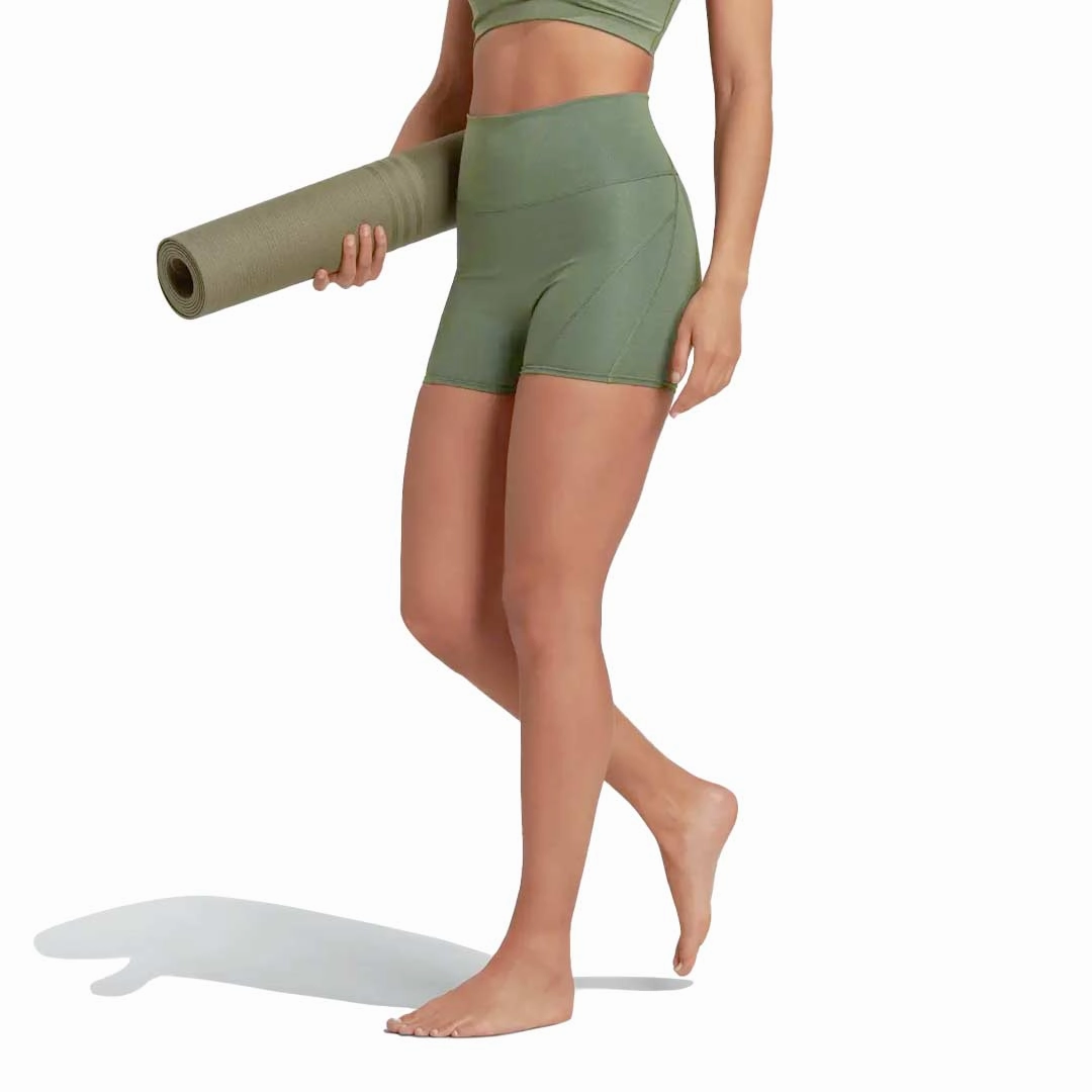 adidas - Women's Yoga Studio Luxe Fire Super High Waisted Shorts (HS8811) Anti Pilling Treatment