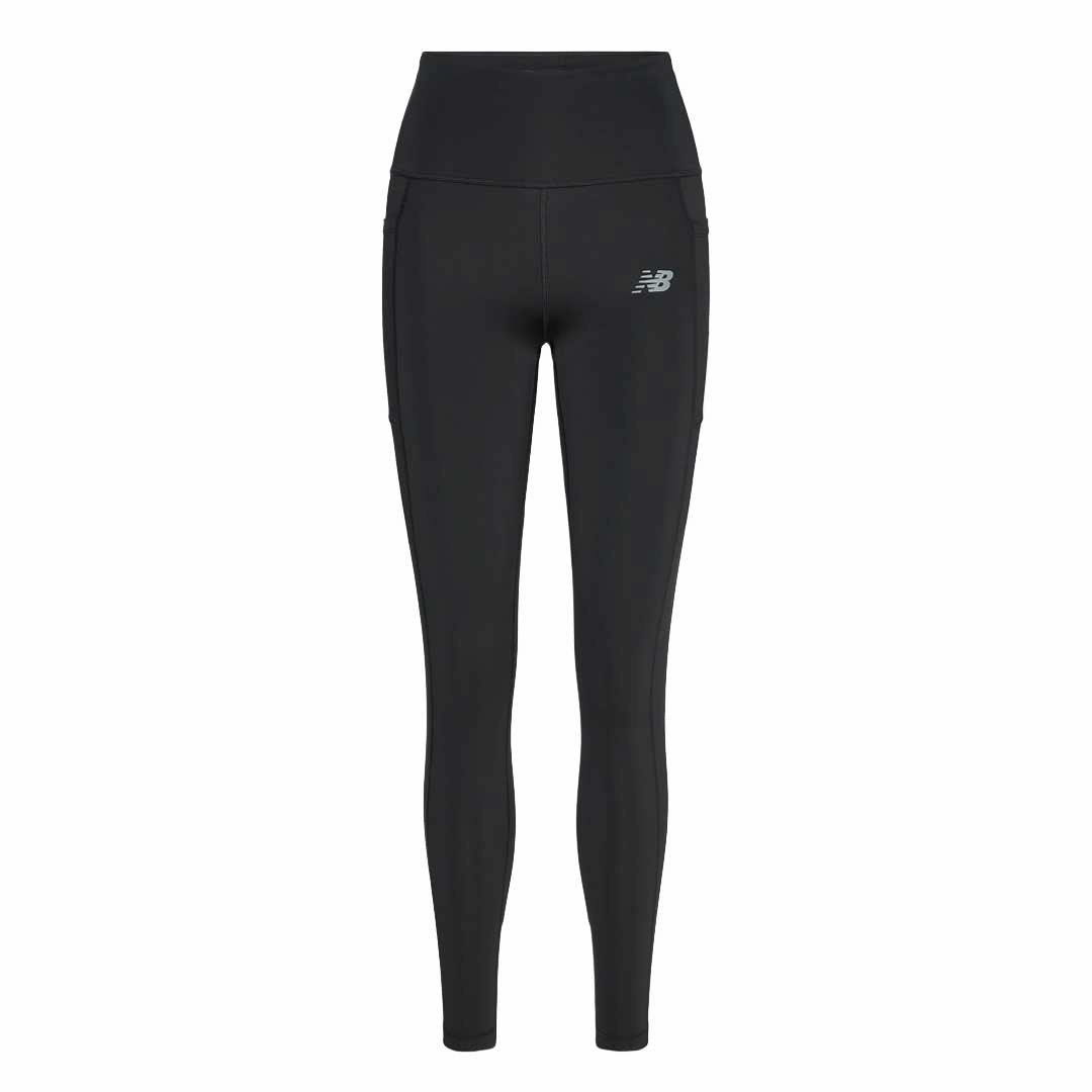 New Balance - Women's Sleek Pocket High Rise Leggings (WP41275 BK) Chilly Day Ready