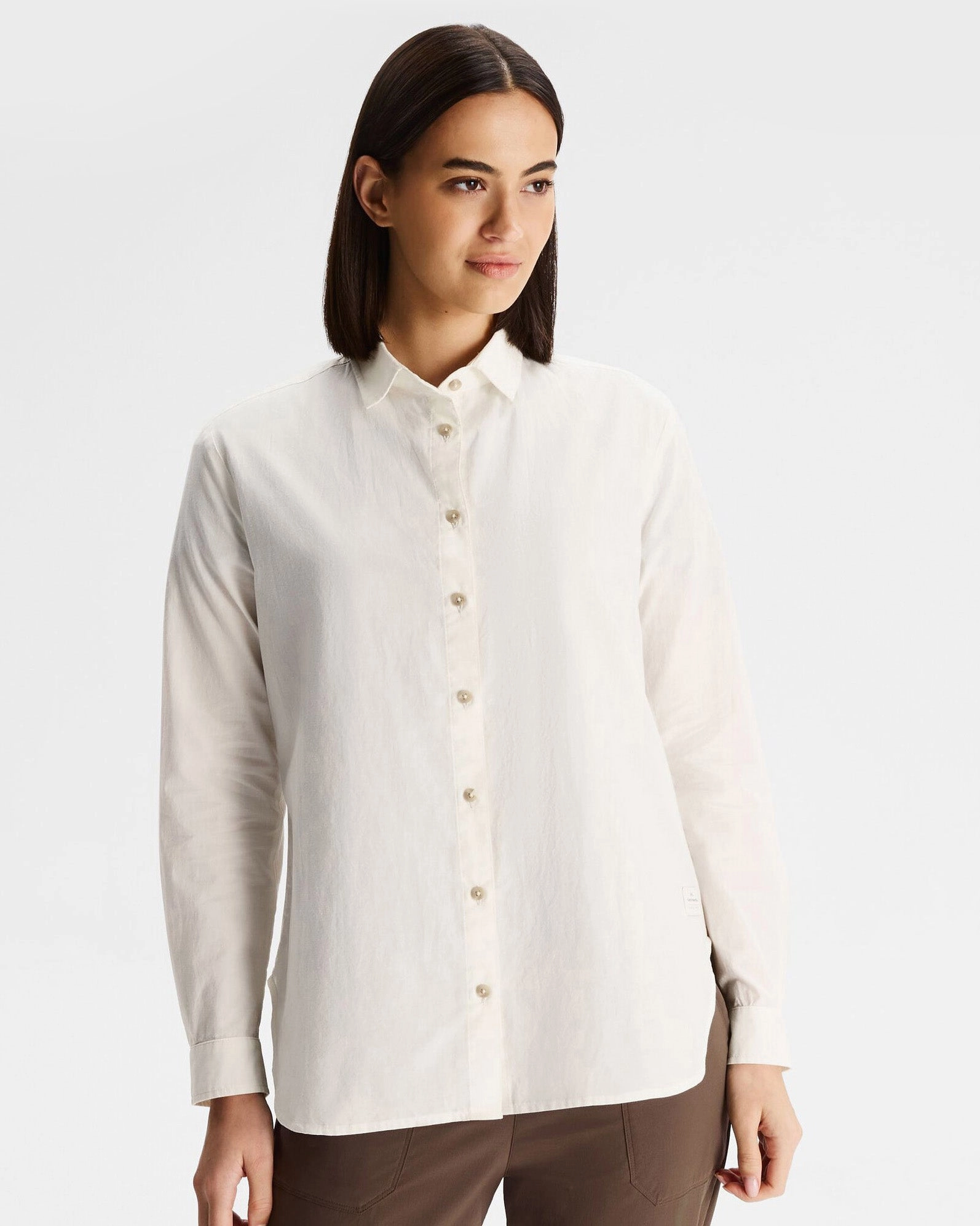 Durable Buttons Women's Flaxton LT Long Sleeve Shirt - White