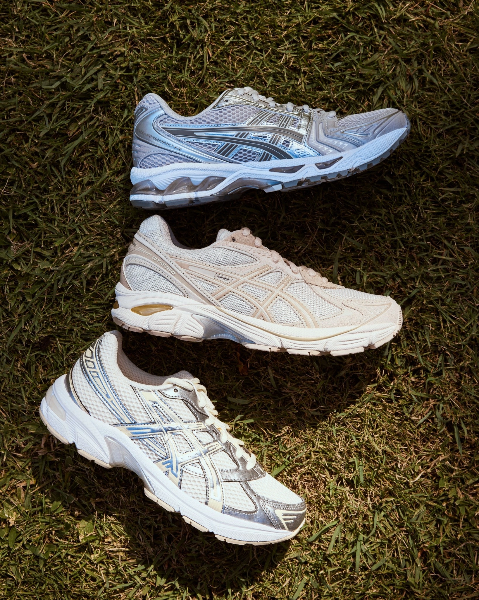 All-weather look Gelkayano Cloud Grey Clay grey mesh