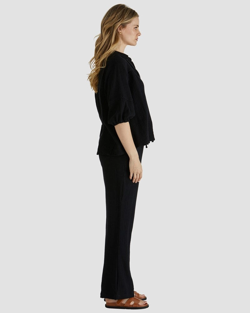 Sass Henny Pants Black Moisture Management Fit and Comfort