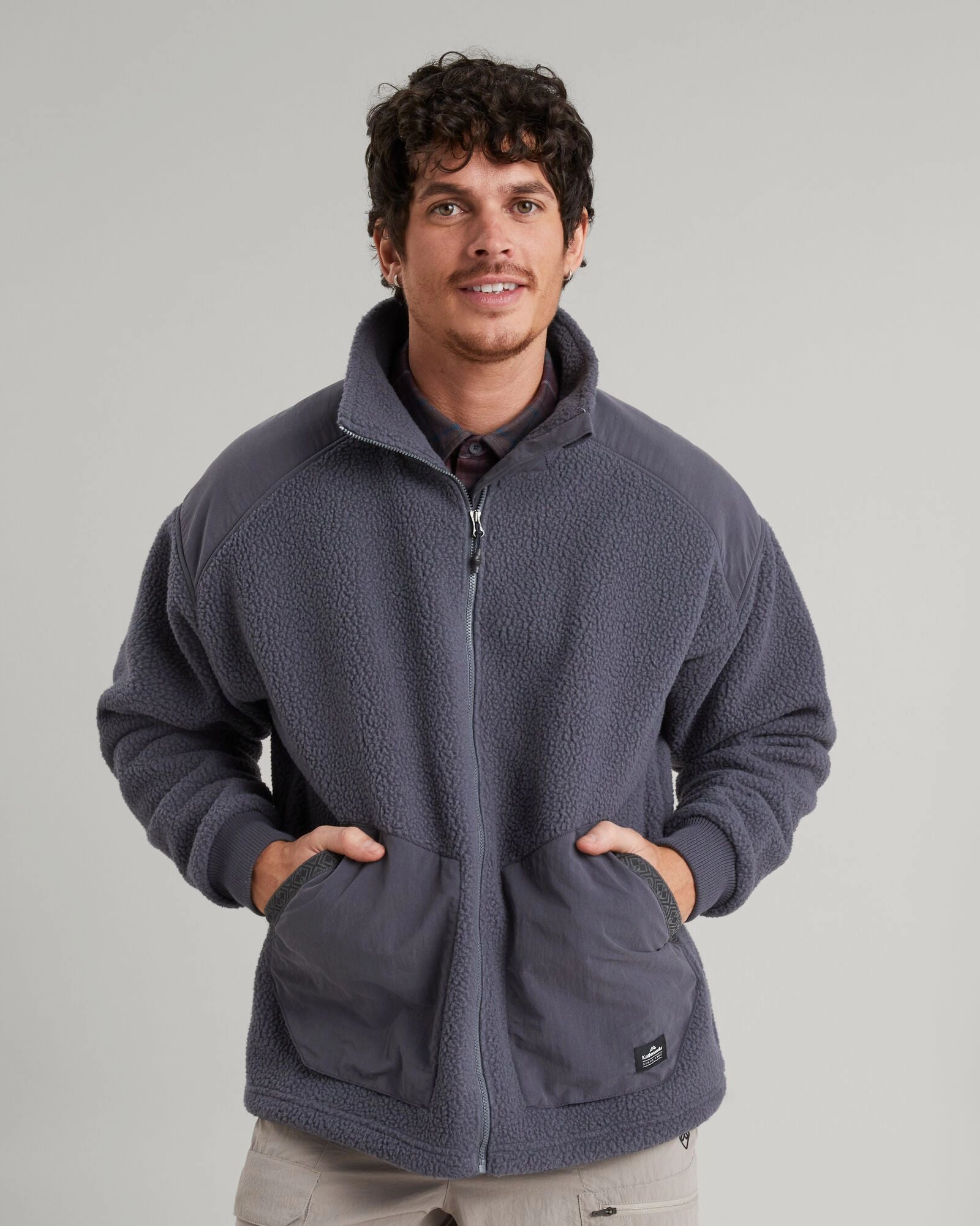 Waterproof Stitch Details Co-Z High Pile Men's Jacket - Night