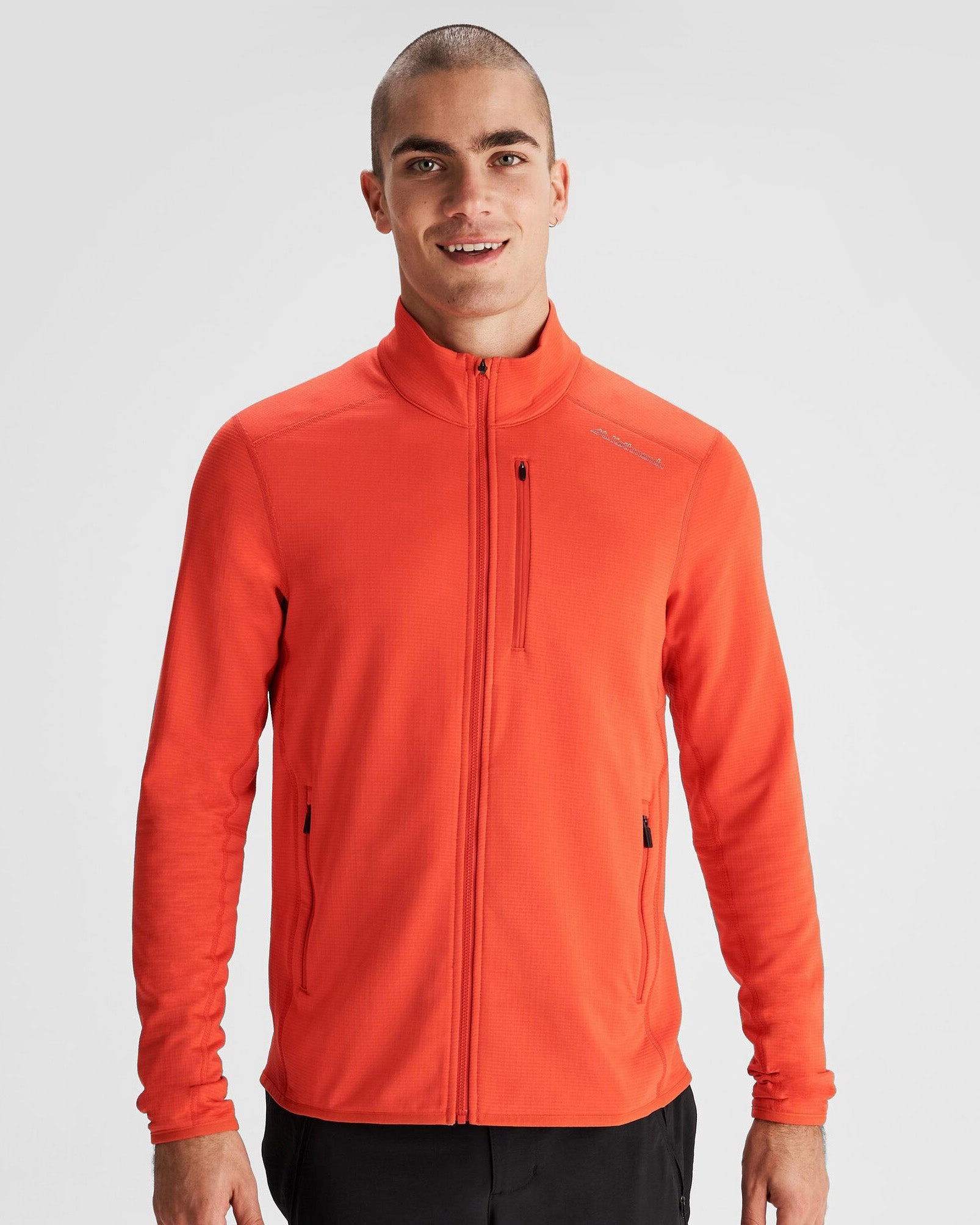 Men's Seeker Fleece Jacket - Hut Orange Abrasion Resistant Edging Eco Friendly Fabric