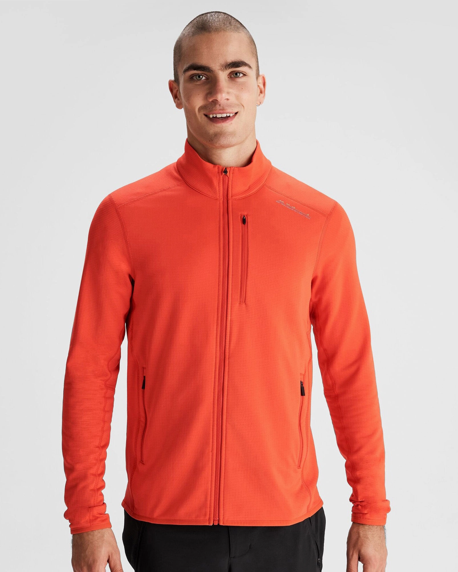Men's Seeker Fleece Jacket - Hut Orange Foldable Shoulder Straps