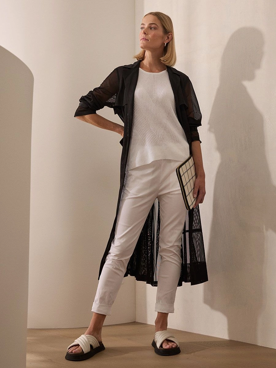 Marco Polo - YTMS56099 Spliced Mesh Trench LightPadding Adjustable Cuff