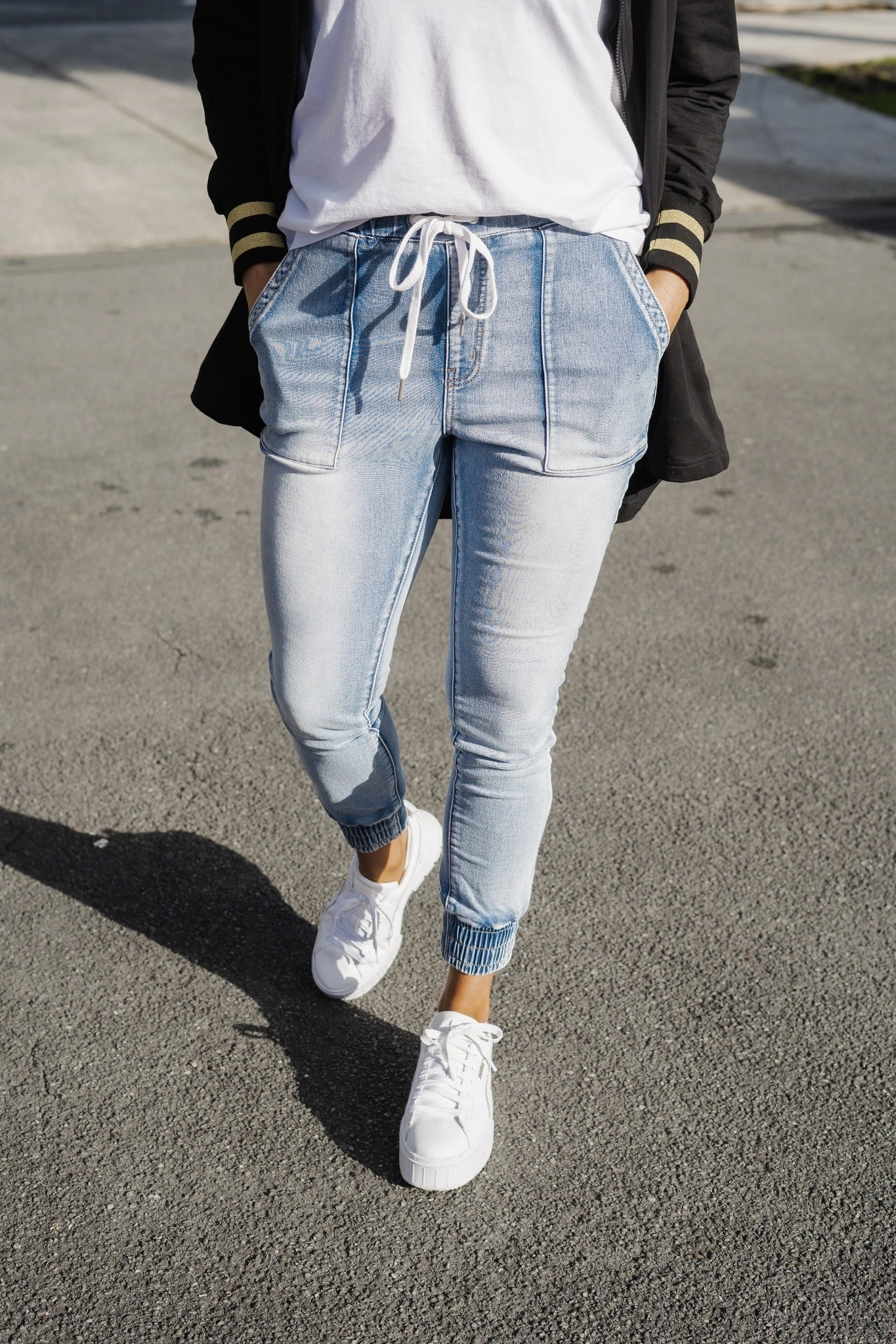 Shine On Label Daytona Knit Denim Jogger Anti Pilling Treatment