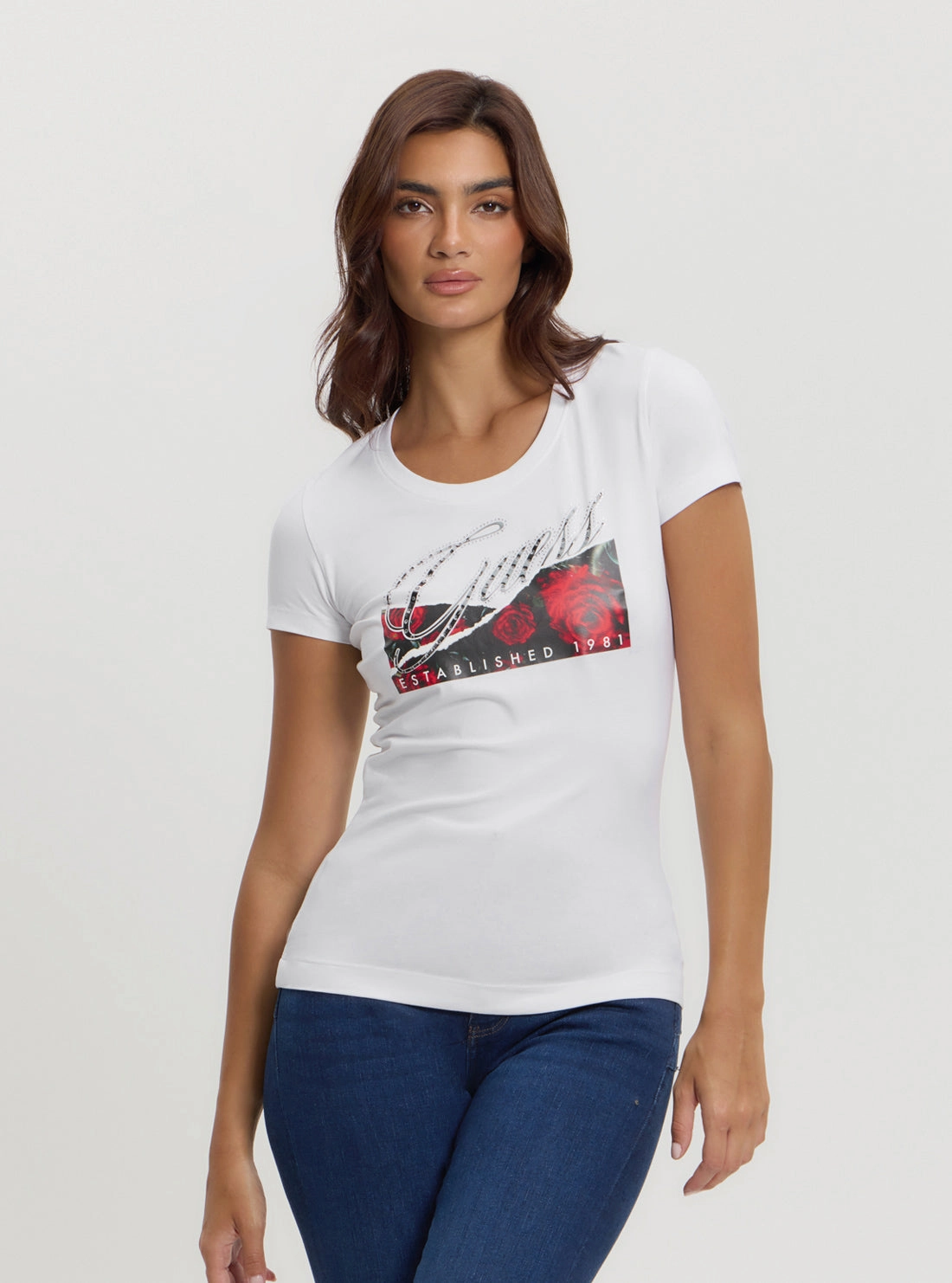 Eco White Roses T-Shirt PolishedFinish