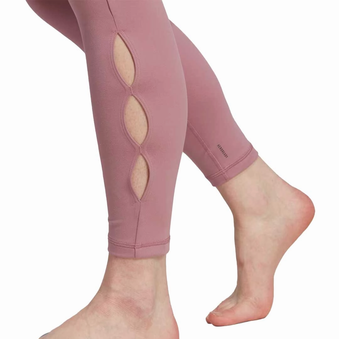 adidas - Women's Yoga Studio Slits 7/8 Leggings (HY2808) Stylish Wear Quick-Dry Fabric