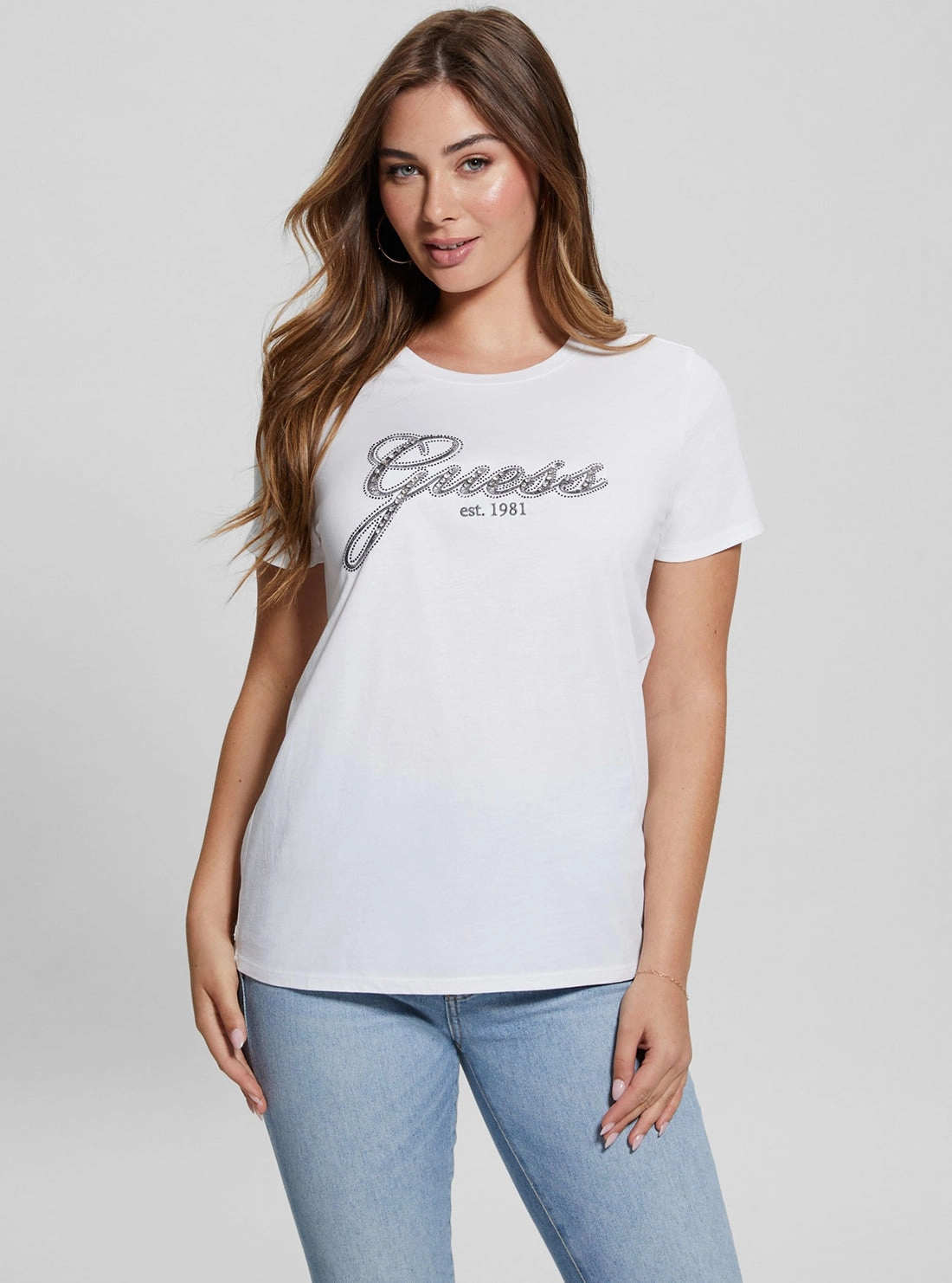 White Glam Logo T-Shirt ConvertibleCollarSystem