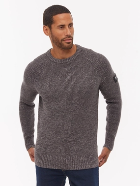 Molna Raglan Sleeve Crew Neck Sweater - Grey Lightweight Knit