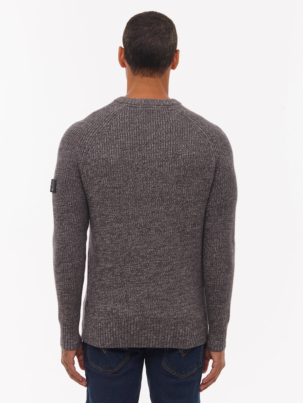 Molna Raglan Sleeve Crew Neck Sweater - Grey Comfortable Knit