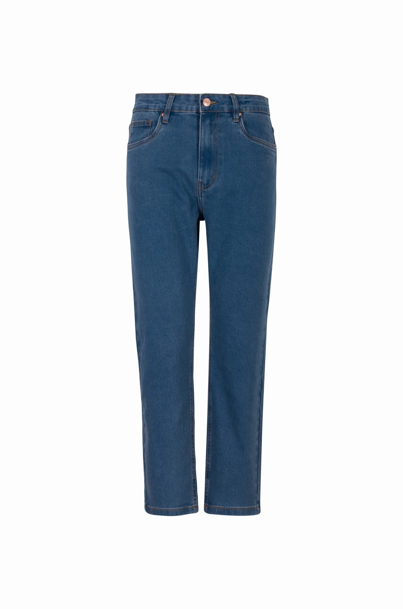 Elegant Minimalist Outdoor Adventure Casual Cool Mom fit Wonder Denim Short Jeans | MID INDIGO | 6623B1