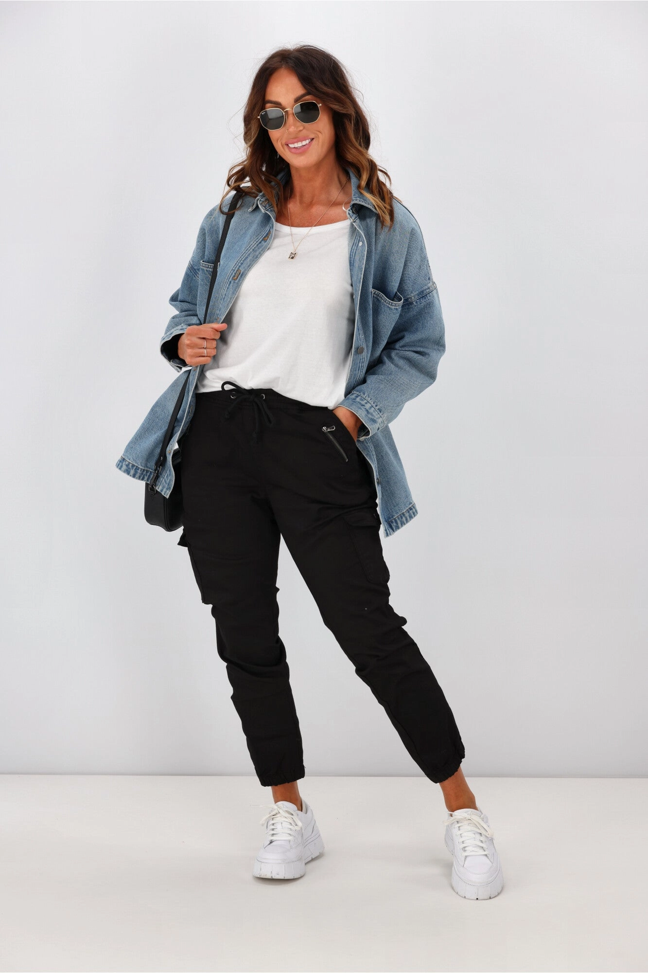 Wakee Denim Stevie Cargo Jean Black Casual Day Ultra Light