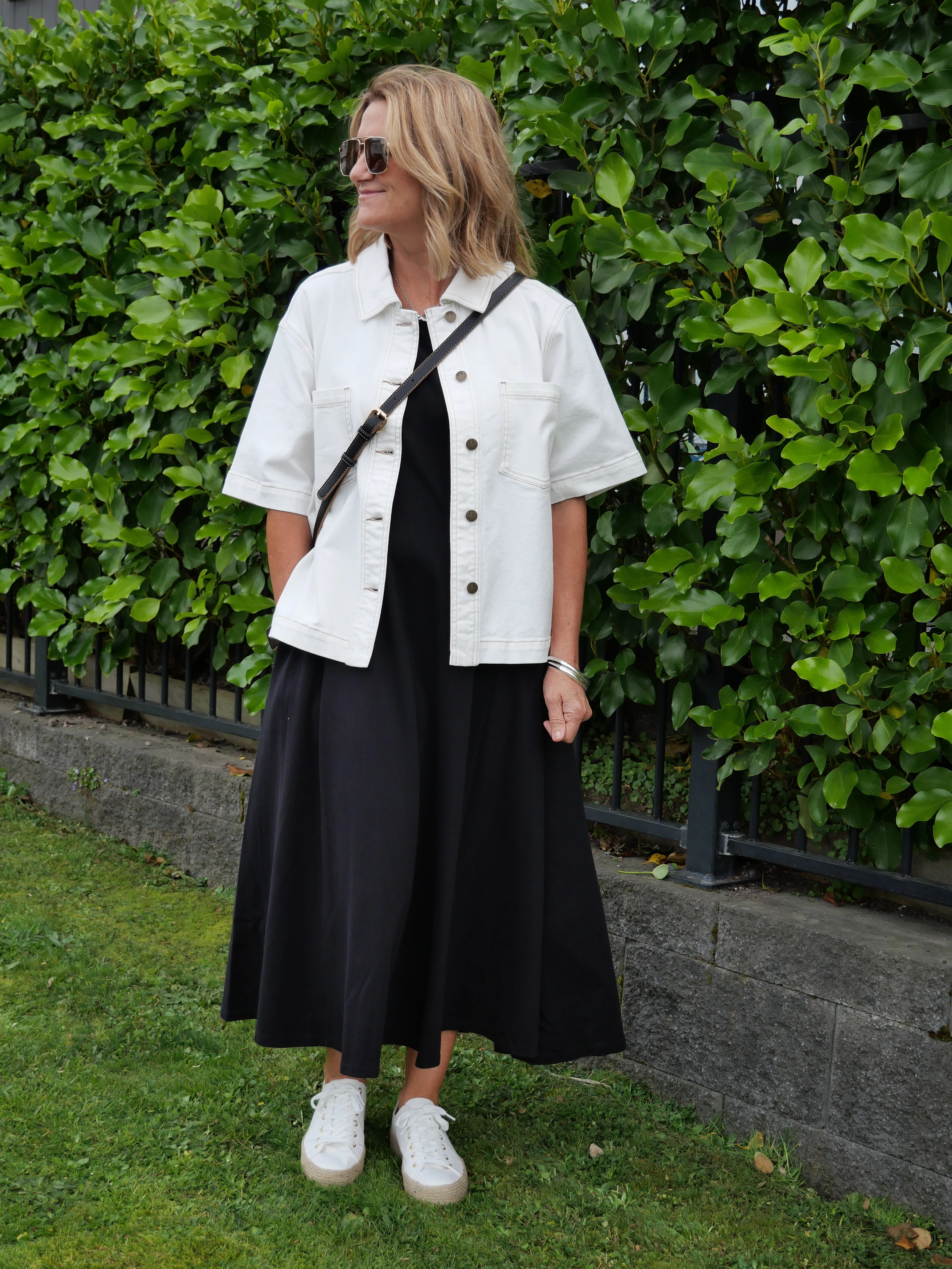 Bonded Fabric Warm Lining Shine On Label Nolan Short Sleeve Denim Shacket Natural