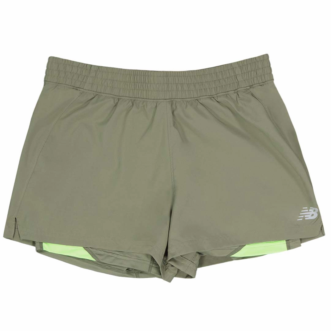 Lightweight Feel Breathable Wear Fit New Balance - Women's 2-In-1 Shorts (WS21459 CGN)