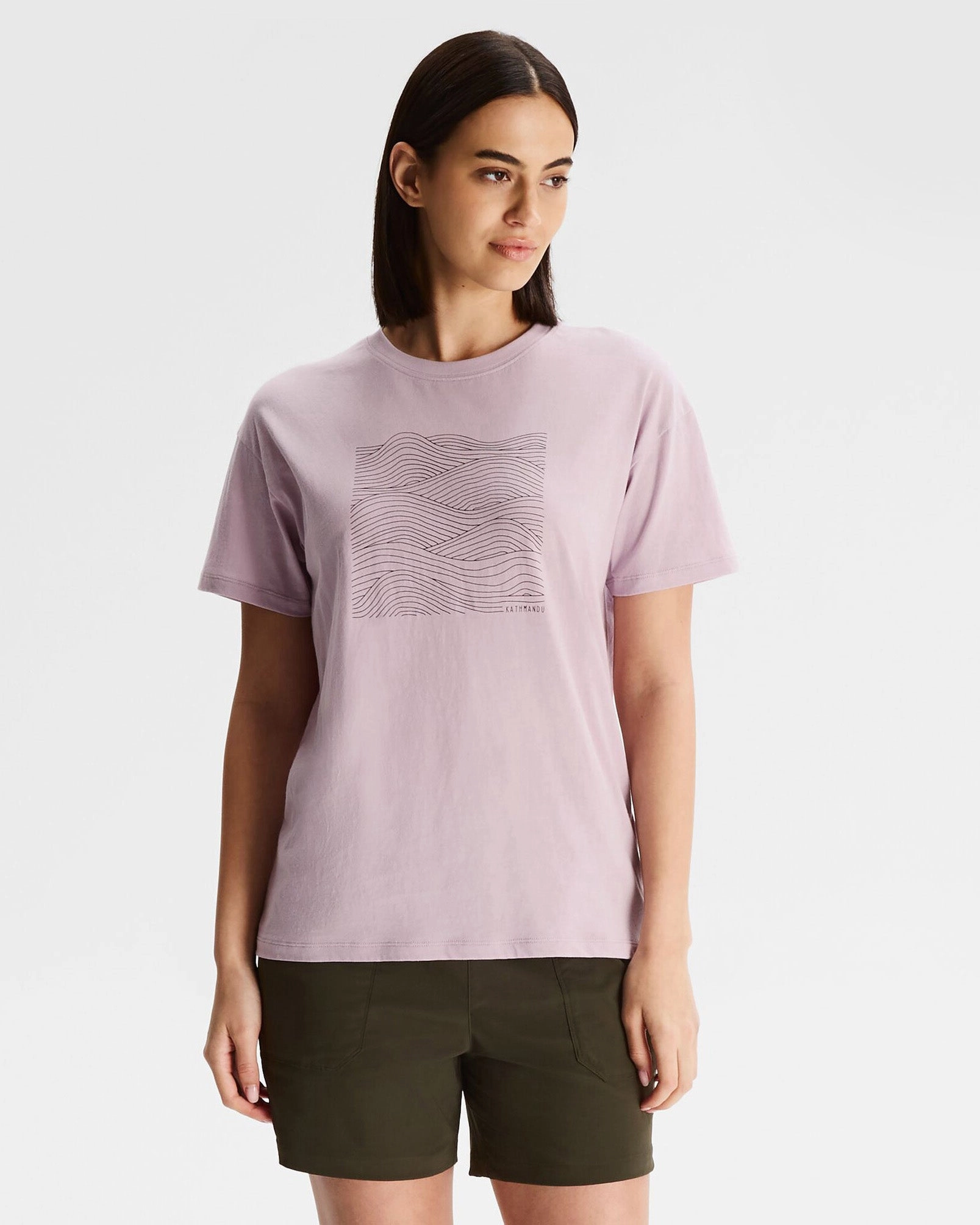 Women's Ripple Organic Cotton T-shirt - Lupin Field Stretch Fit Engineering