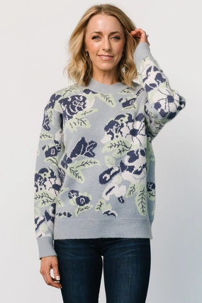 Stylish Layers Knit Perfection Munich Sweater | Light Blue Multi