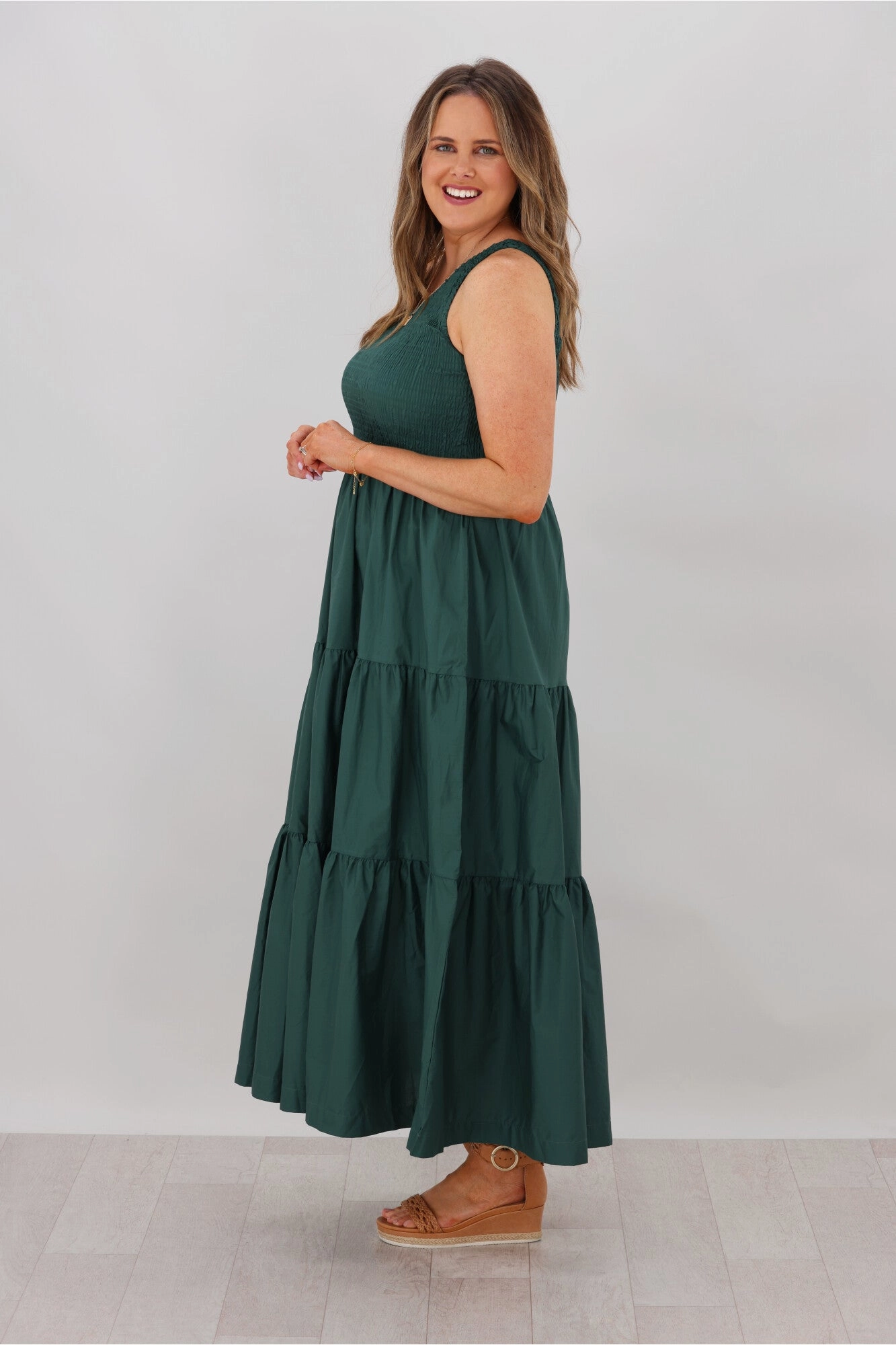 Polished Form Jewel Tones Natural Bay Opal One Shoulder Dress Teal