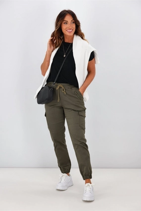 Wear Anywhere Wakee Denim Lucy Cargo Jean Khaki