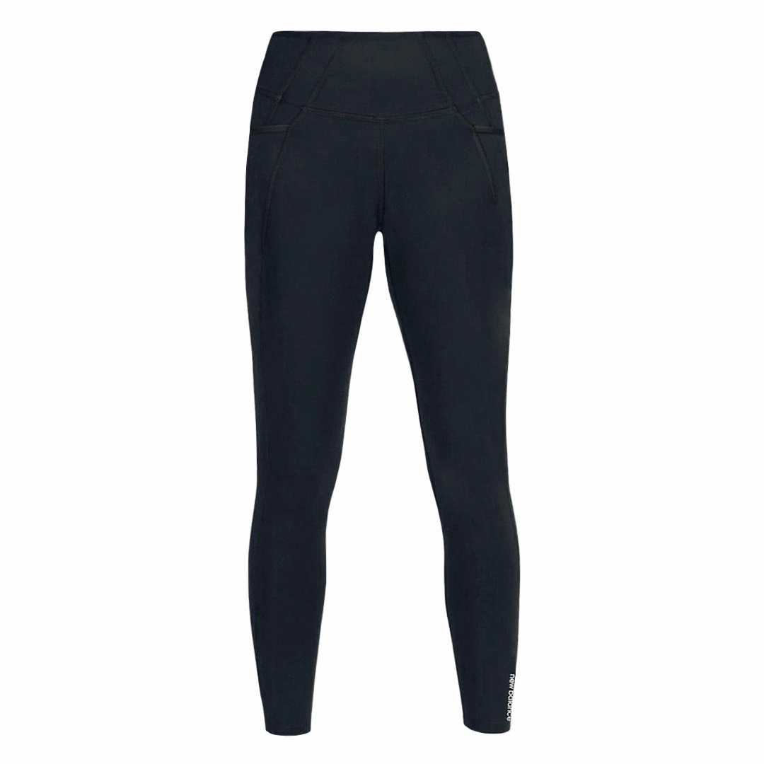 New Balance - Women's High Rise Pocket Crop Tights (WP21126 BK) Flexible shape Tall Length
