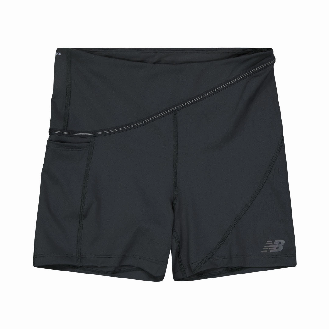 ReinforcedHemline New Balance - Women's Q Speed Shape Shield 4" Shorts (WS31289 BK)