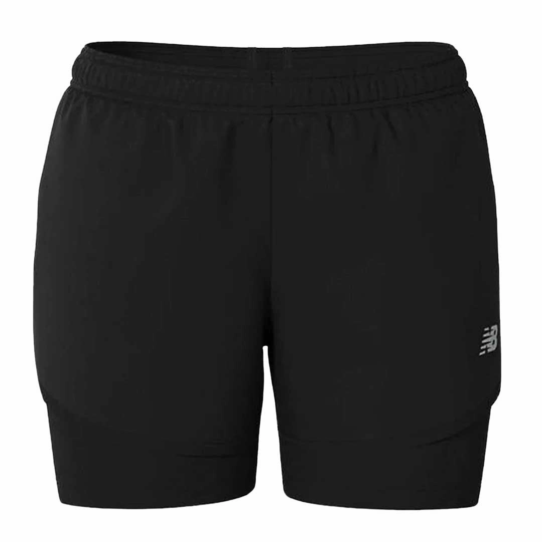 New Balance - Women's Sport Essential 2-In-1 3 Inch Shorts (WS41225 BK) Relaxed Fit Design