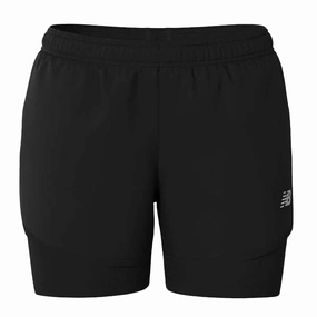New Balance - Women's Sport Essential 2-In-1 3 Inch Shorts (WS41225 BK) Relaxed Fit Design