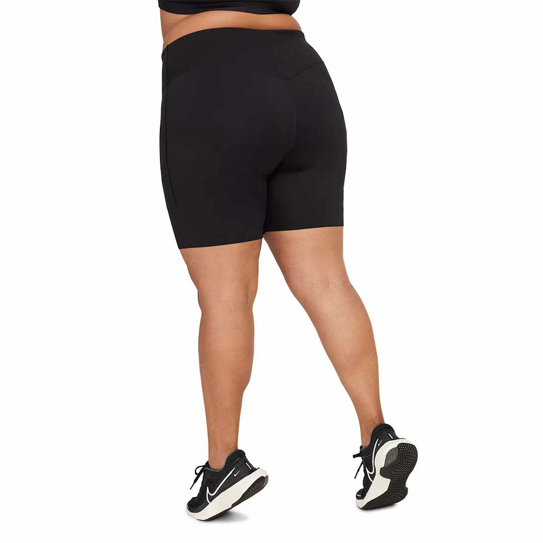 Nike - Women's Universa High Waisted 8 Inch Biker Shorts (Plus Size) (DX3444 010) Smooth Fit Lining Fitted Style