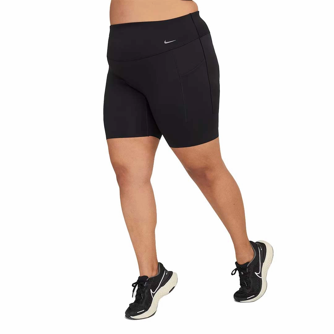 Gusseted Crotch Travel-Ready Nike - Women's Universa High Waisted 8 Inch Biker Shorts (Plus Size) (DX3444 010)