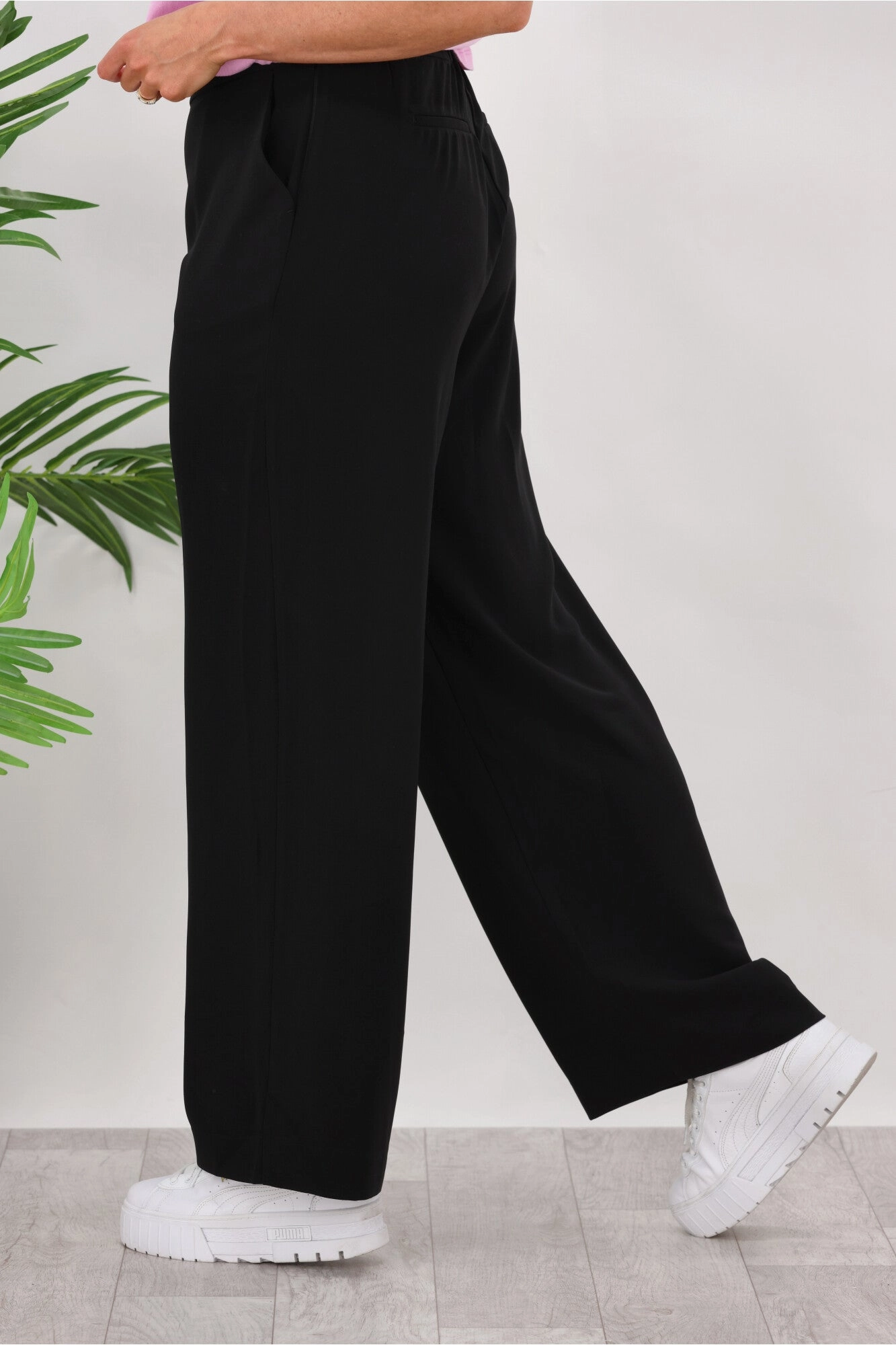 Modern Comfort Chilly Comfort Gloss by Shine On Liberty Wide Leg Pants Black