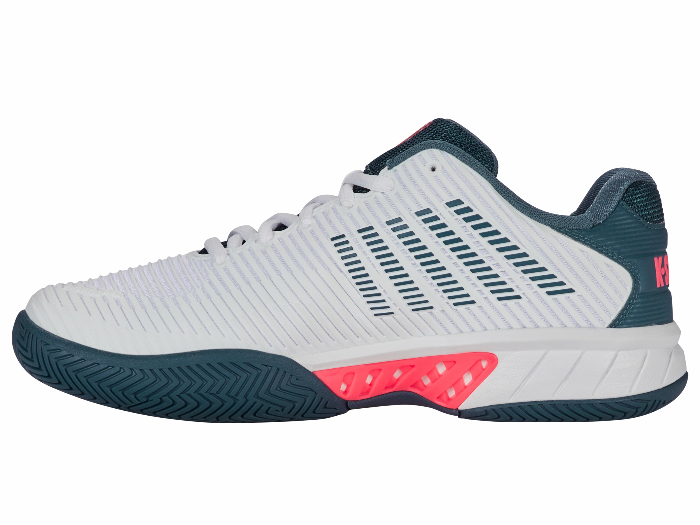 06613-129-M | HYPERCOURT EXPRESS 2 | WHITE/STARGAZER/NEON BLAZE Streamlined Style