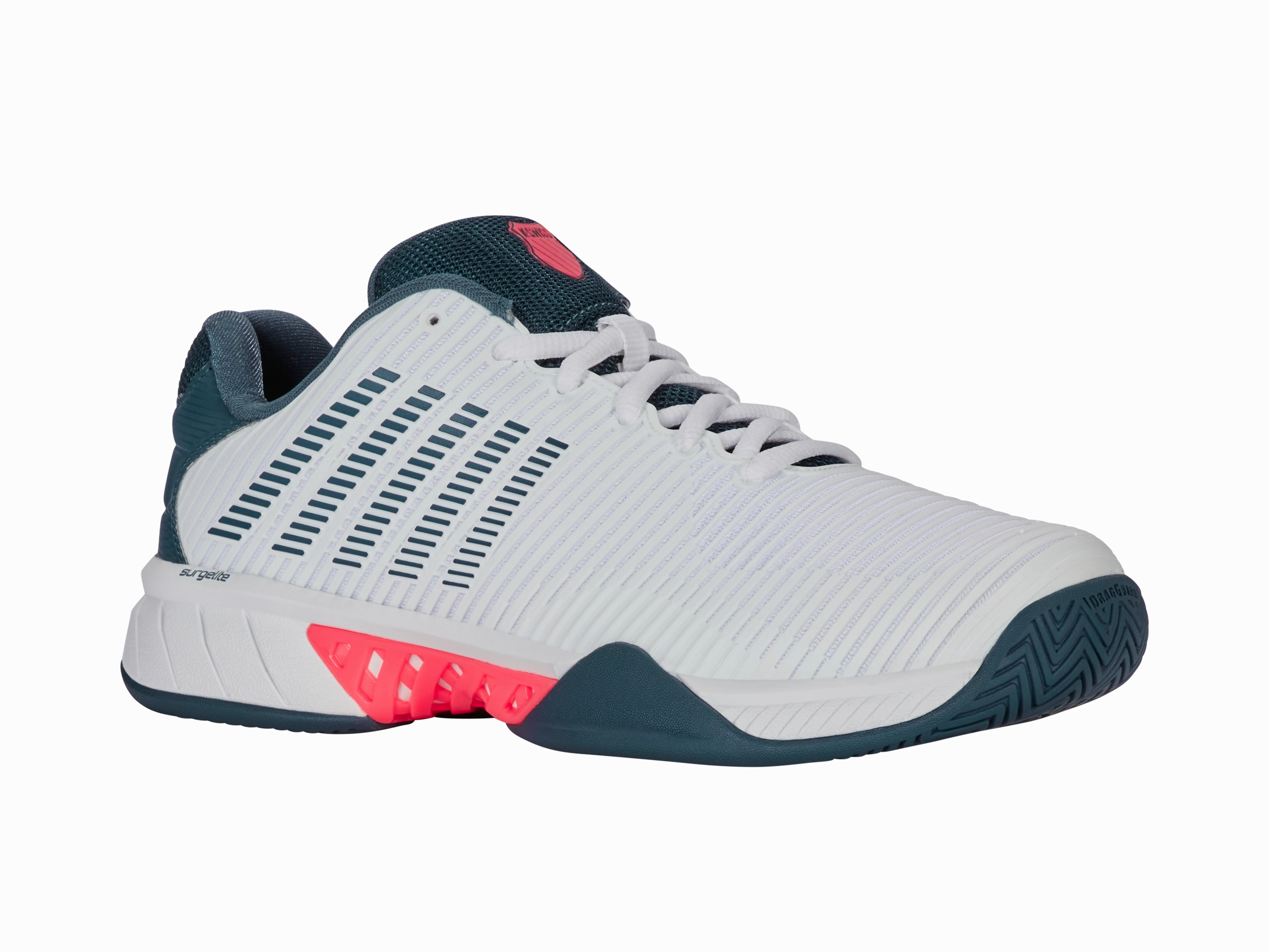 06613-129-M | HYPERCOURT EXPRESS 2 | WHITE/STARGAZER/NEON BLAZE Air Cushion