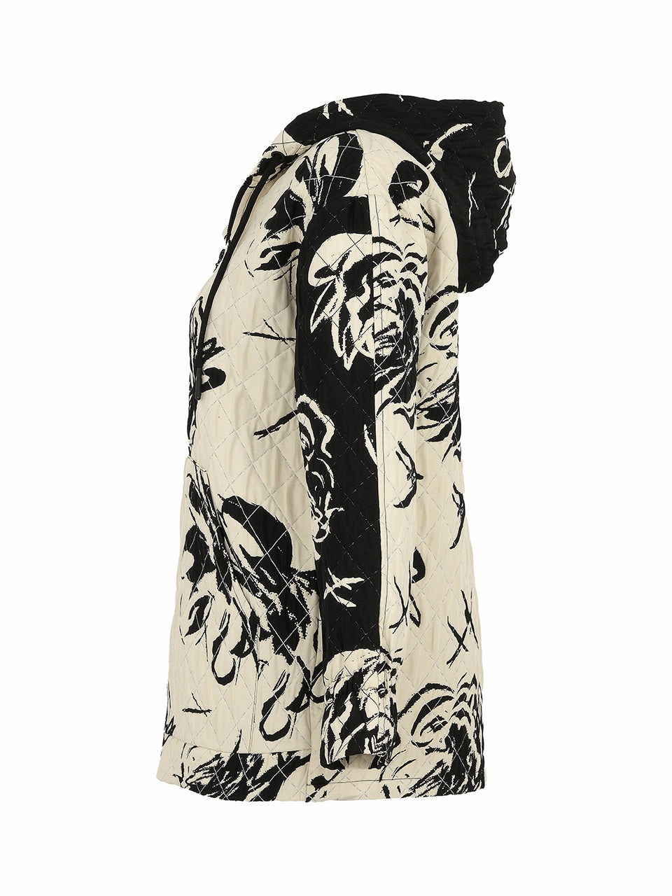 Ever Sassy - 14653 Yin and Yan Quilted Hooded Jacket Tailored Silhouette NonRestrictive Movement Design