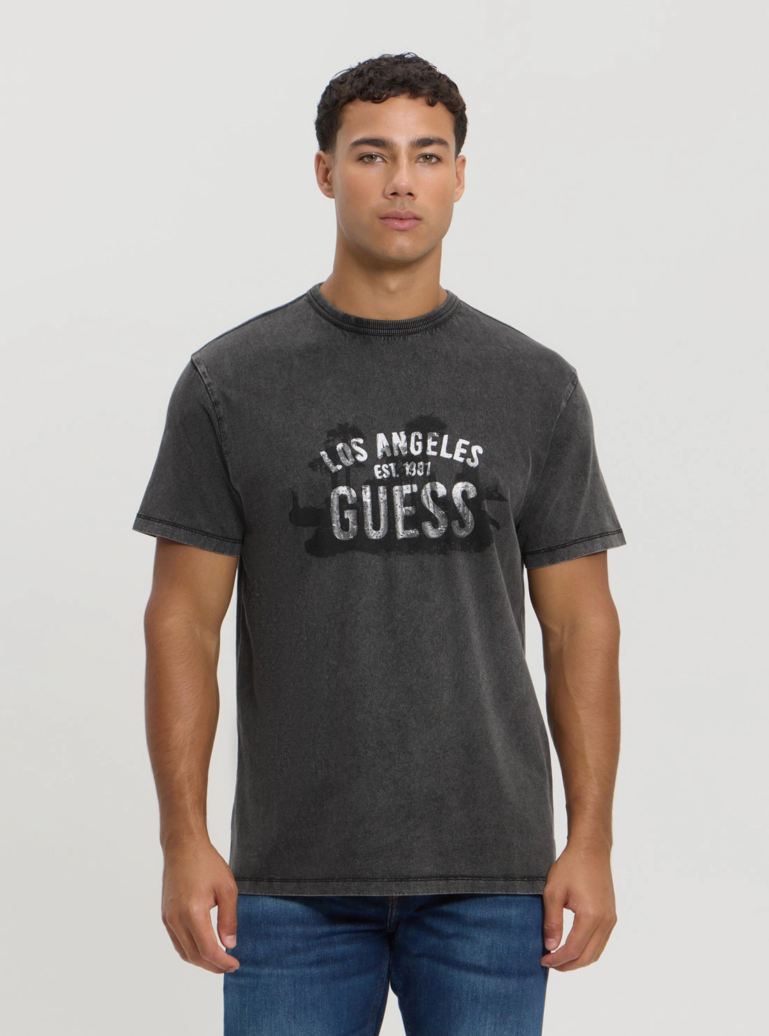 Grey Treated Logo T-Shirt Elegant Cut Minimalist Cuff