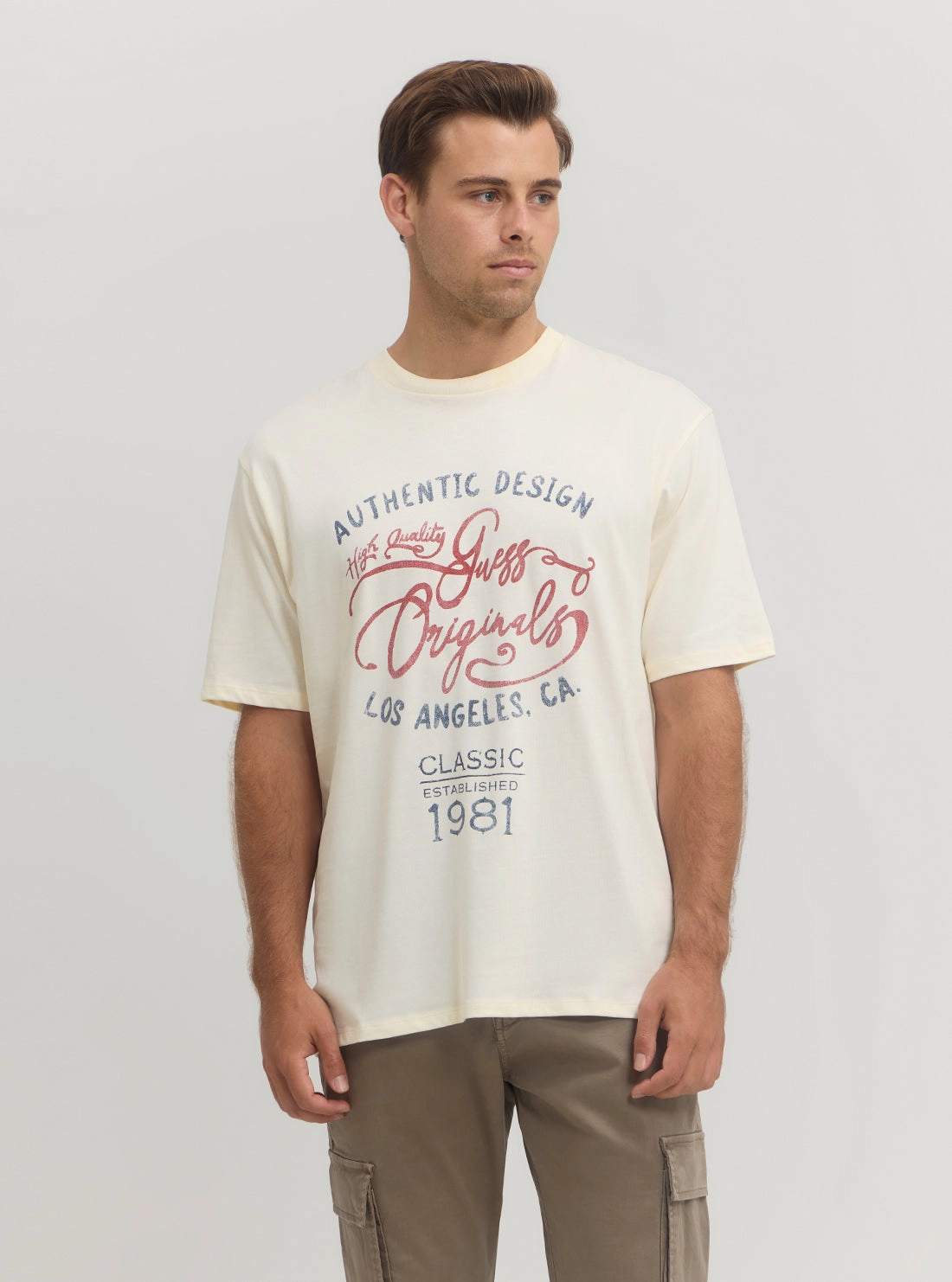 Guess Originals Vintage Graphic Tee Buttonless Closure