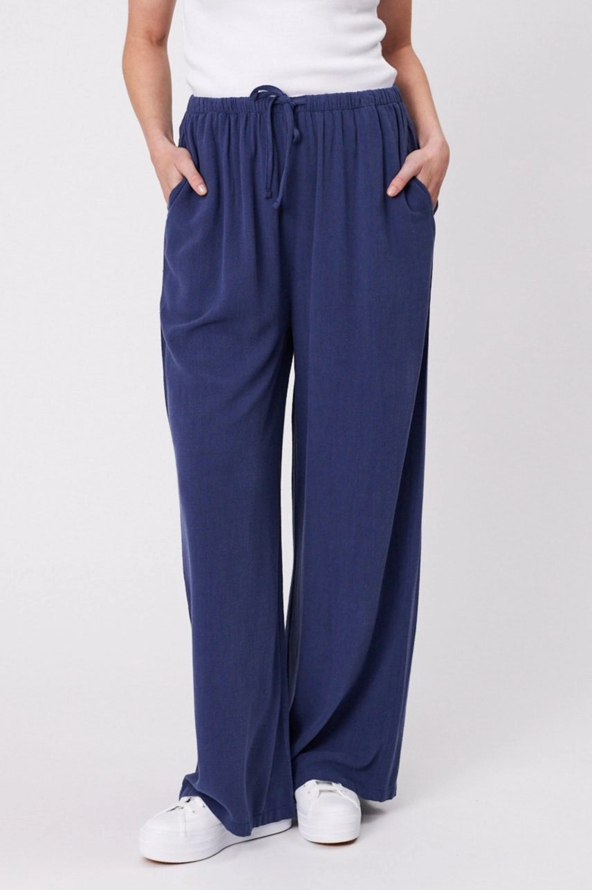 Stable Fit Dance Studio Extra Soft Shine On Essentials Woven Pant Navy