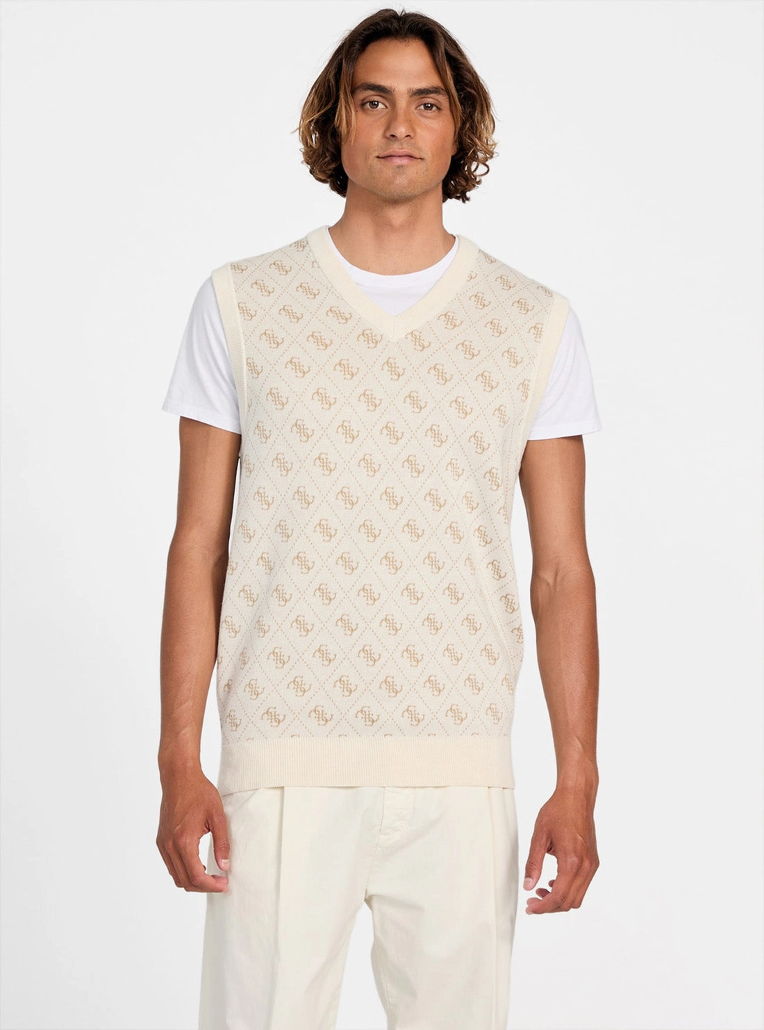 Beige Horace 4G Logo Jacquard Vest Ergonomic Shoulder Design