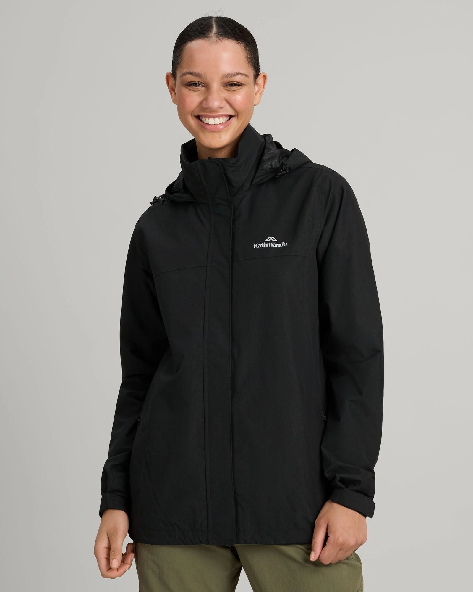 Women's Andulo 2-layer Rain Jacket - Black Low Profile Collar Odor Control Finish