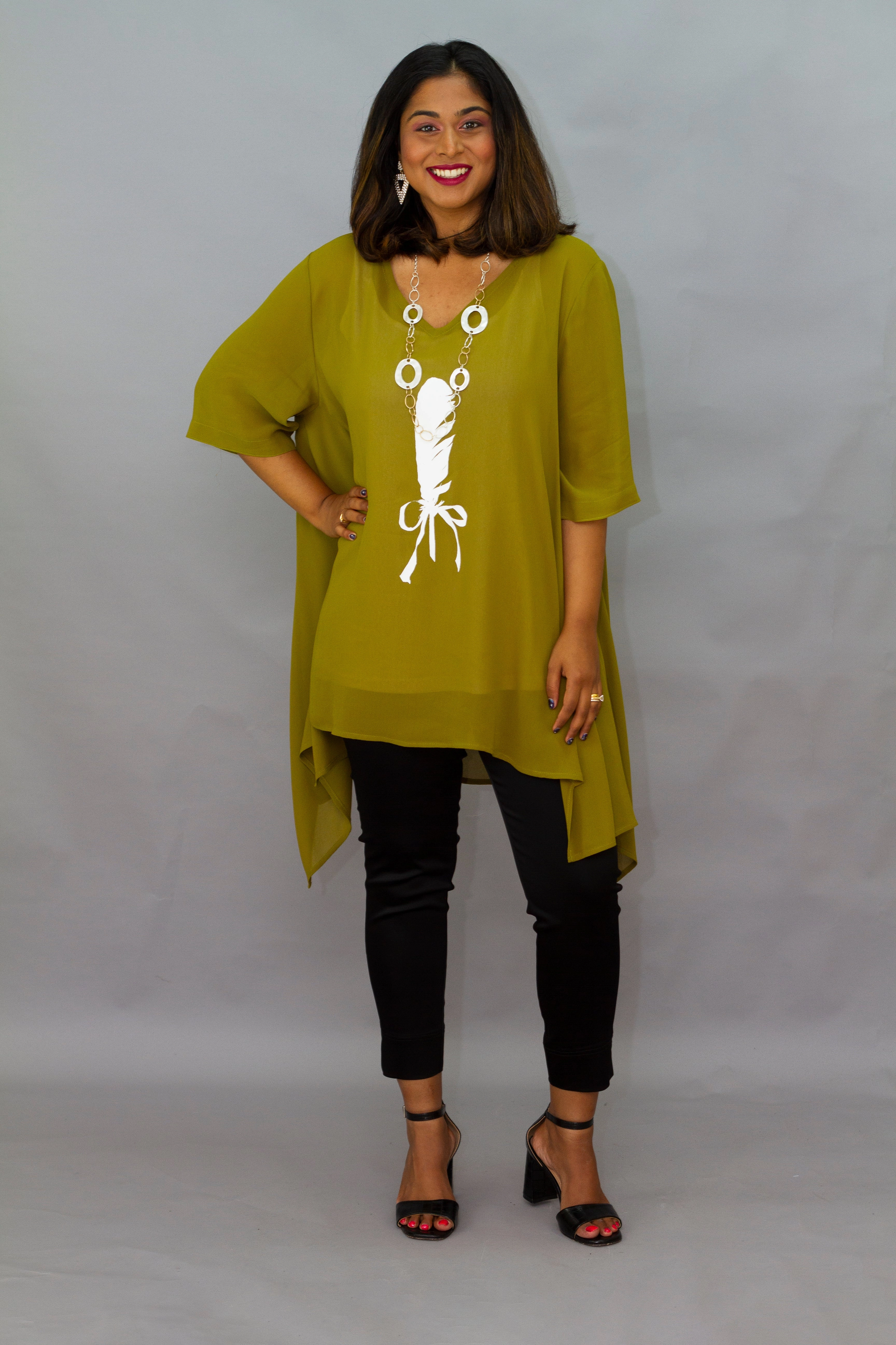 Blanc - P9020 Georgia 7 8 Pants Easy Travel Slim Fit Wear