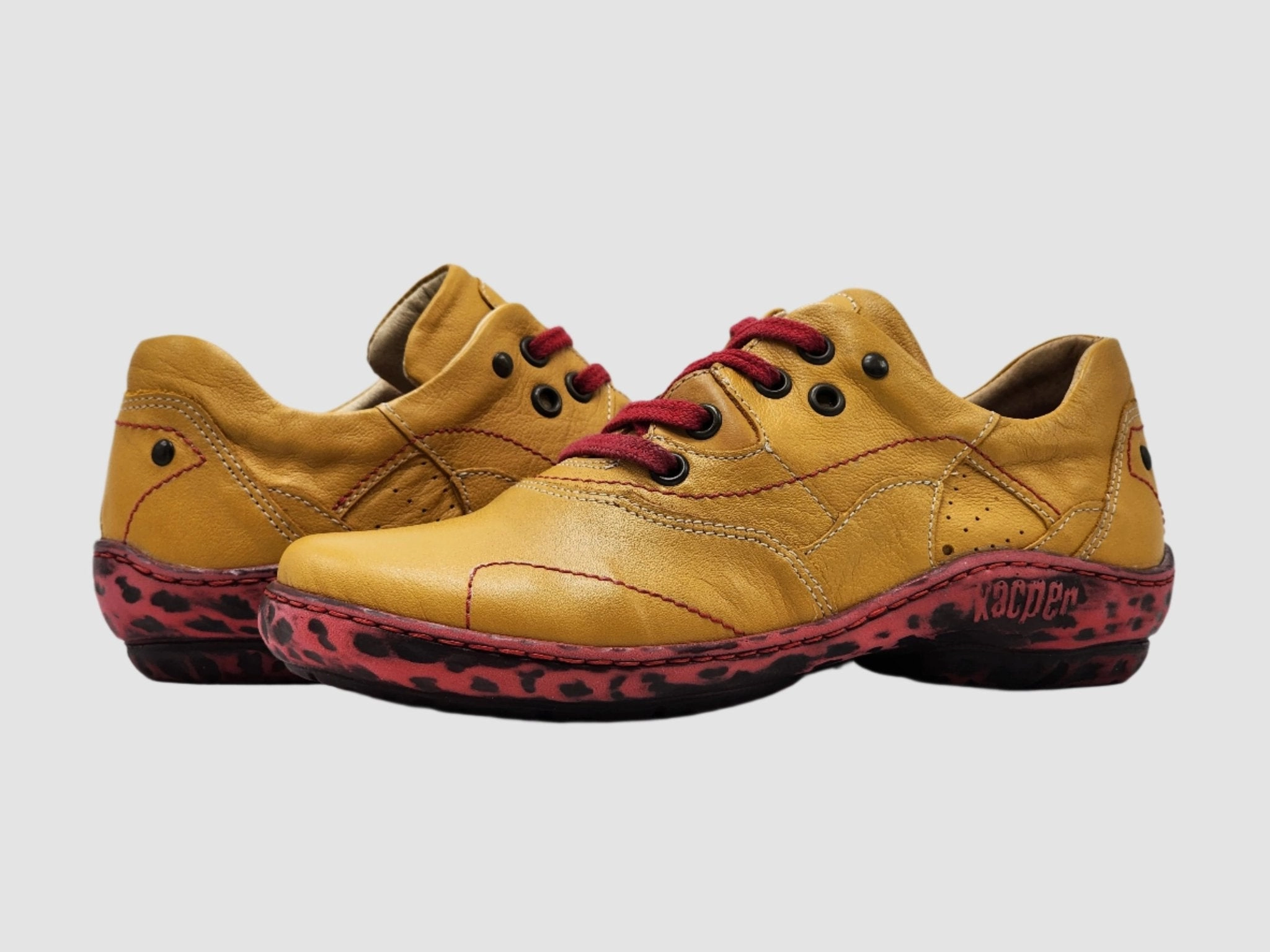 Women's Summertime Shoes - Yellow/Red Smart Tread Microfiber Lining Technology