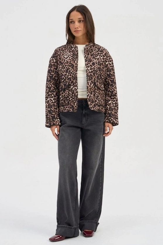 Anti Glare Trim ONLY Hallie Quilted Jacket Animal